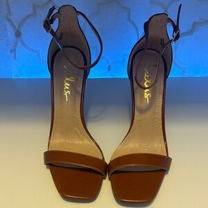 Lulu's Brown Ankle Strap Heels